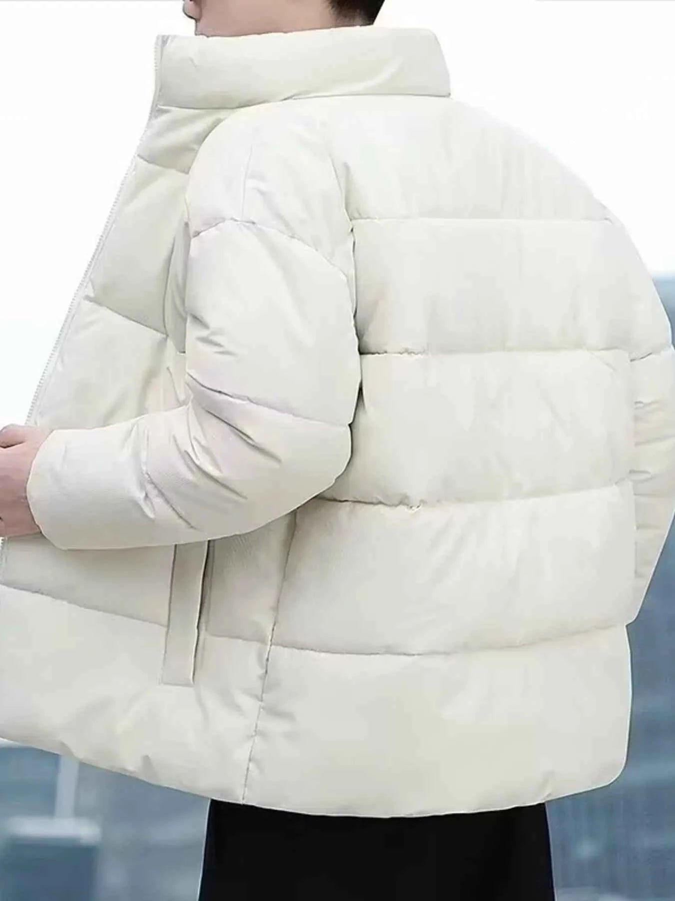 Mens Plus Size Quilted Zip Up Winter Coat - Free Shipping - aurelia-clothing-8955