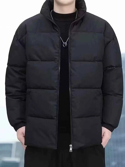 Mens Plus Size Quilted Zip Up Winter Coat - Free Shipping - aurelia-clothing-8955