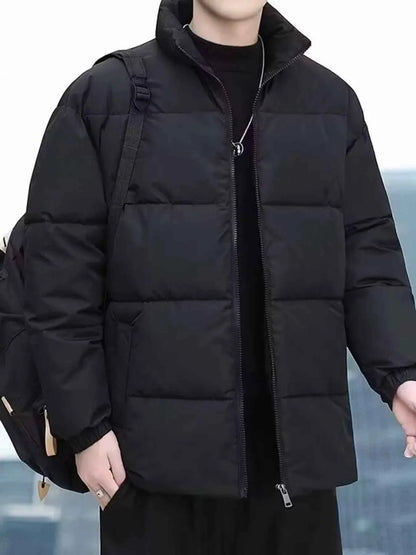 Mens Plus Size Quilted Zip Up Winter Coat - Free Shipping - aurelia-clothing-8955