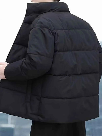 Mens Plus Size Quilted Zip Up Winter Coat - Free Shipping - aurelia-clothing-8955