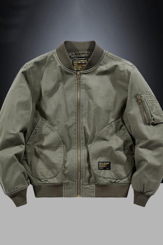 Mens Plus Size Zip Up Baseball Collar Bomber Jacket - aurelia-clothing-8955
