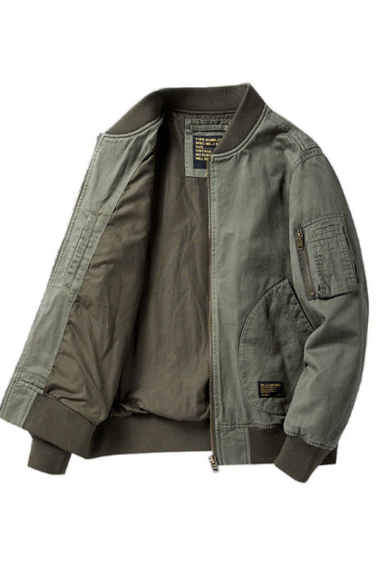 Mens Plus Size Zip Up Baseball Collar Bomber Jacket - aurelia-clothing-8955