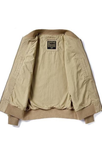 Mens Plus Size Zip Up Baseball Collar Bomber Jacket - aurelia-clothing-8955