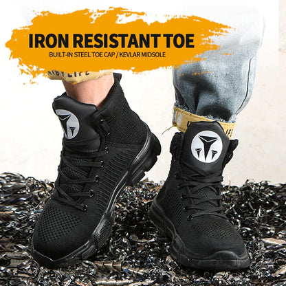 Men‘s Safety Shoes Steel Toe Work Boots Lightweight Puncture Proof Work Shoes Breathable Fashion Sneakers - Free Shipping - aurelia-clothing-8955