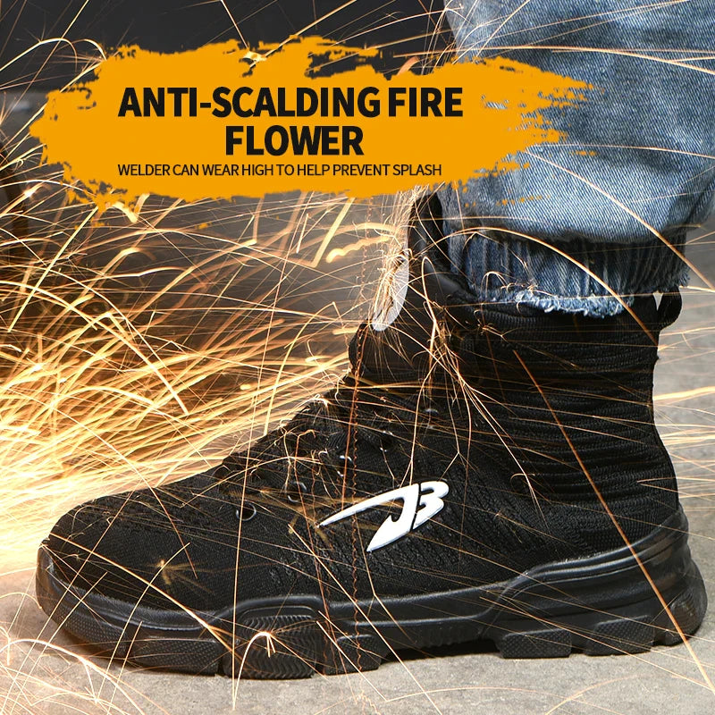 Men‘s Safety Shoes Steel Toe Work Boots Lightweight Puncture Proof Work Shoes Breathable Fashion Sneakers - Free Shipping - aurelia-clothing-8955