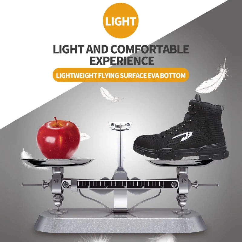 Men‘s Safety Shoes Steel Toe Work Boots Lightweight Puncture Proof Work Shoes Breathable Fashion Sneakers - Free Shipping - aurelia-clothing-8955