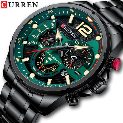 Mens Watch Calendar Mens Watch Six-pin Steel Band Watch Quartz Watch Sports Mens Watch - Free Shipping - aurelia-clothing-8955