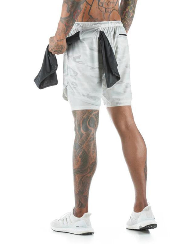 Mens athleisure fake two-piece shorts - Free Shipping - aurelia-clothing-8955