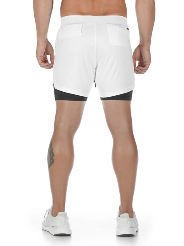 Mens athleisure fake two-piece shorts - Free Shipping - aurelia-clothing-8955