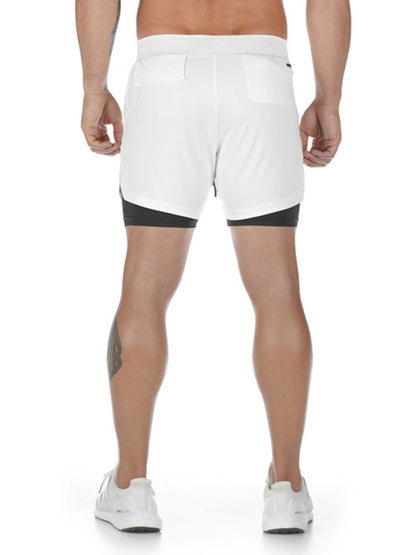 Mens athleisure fake two-piece shorts - Free Shipping - aurelia-clothing-8955