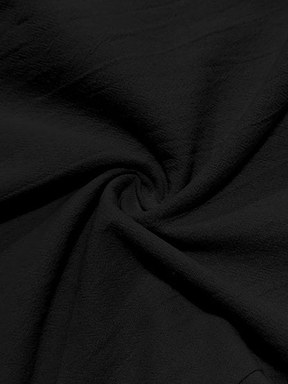 Mens black breathable linen loose casual trousers - Free Shipping - aurelia-clothing-8955