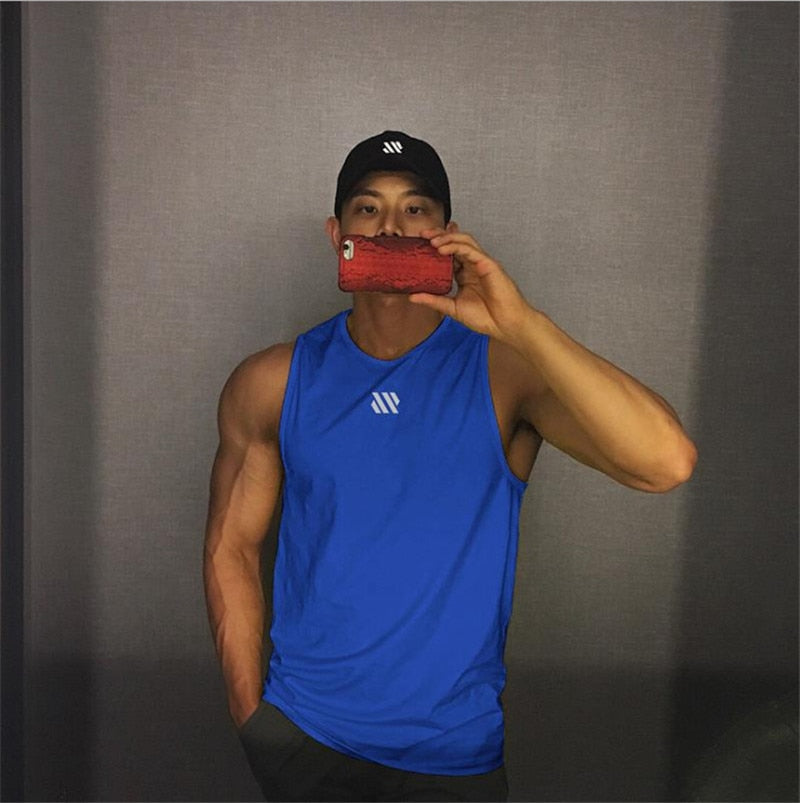 Mens fitness gyms Tank top men Fitness sleeveless shirt Male mesh breathable Sports vest Undershirt Gyms Running vest men - Free Shipping - aurelia-clothing-8955