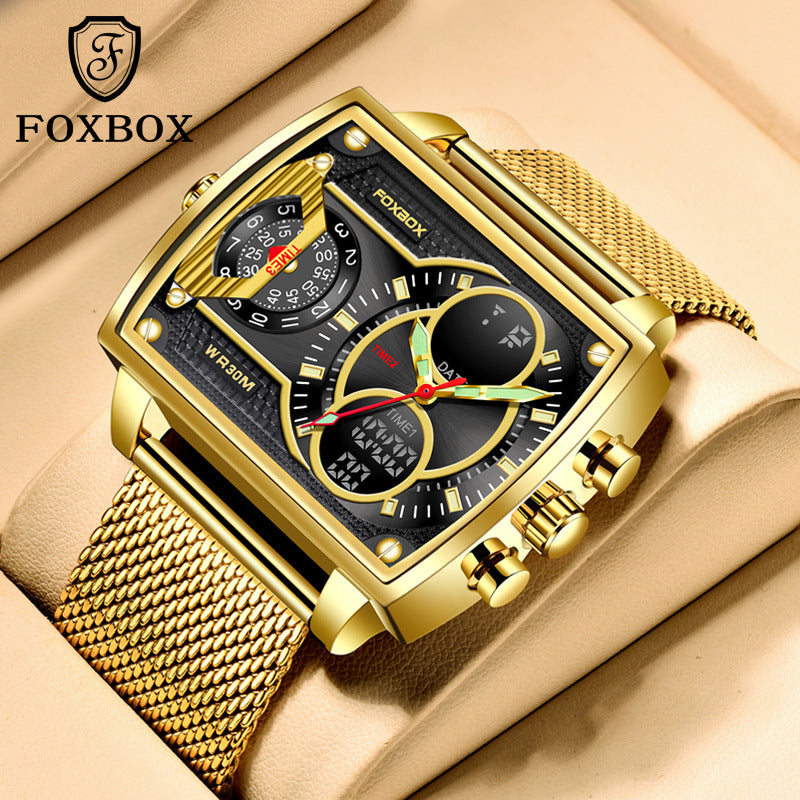 Mens quartz electronic dual-display waterproof and luminous watch-Free Shipping - aurelia-clothing-8955