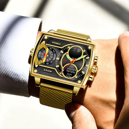 Mens quartz electronic dual-display waterproof and luminous watch-Free Shipping - aurelia-clothing-8955