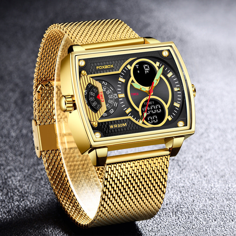 Mens quartz electronic dual-display waterproof and luminous watch-Free Shipping - aurelia-clothing-8955