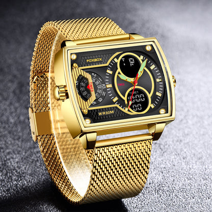 Mens quartz electronic dual-display waterproof and luminous watch-Free Shipping - aurelia-clothing-8955