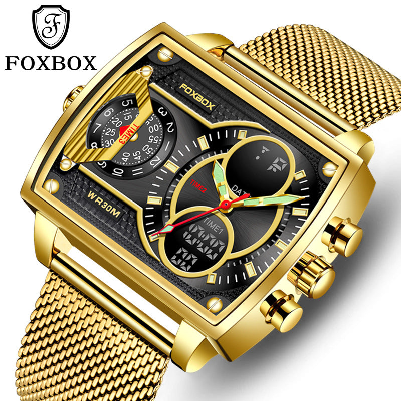 Mens quartz electronic dual-display waterproof and luminous watch-Free Shipping - aurelia-clothing-8955