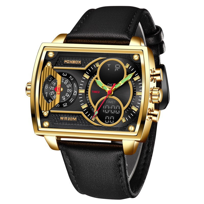 Mens quartz electronic dual-display waterproof and luminous watch-Free Shipping - aurelia-clothing-8955