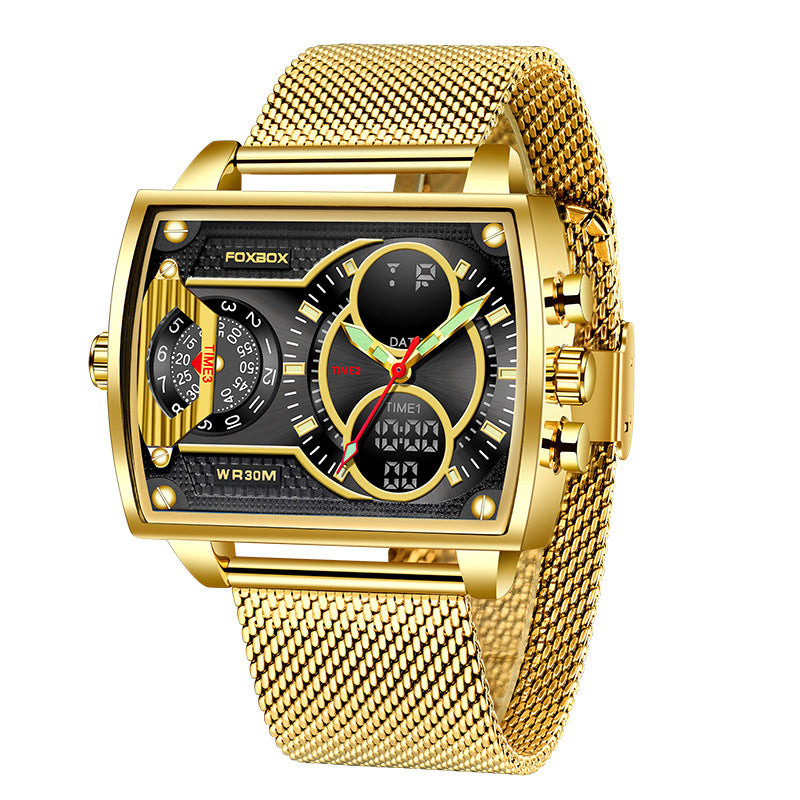 Mens quartz electronic dual-display waterproof and luminous watch-Free Shipping - aurelia-clothing-8955
