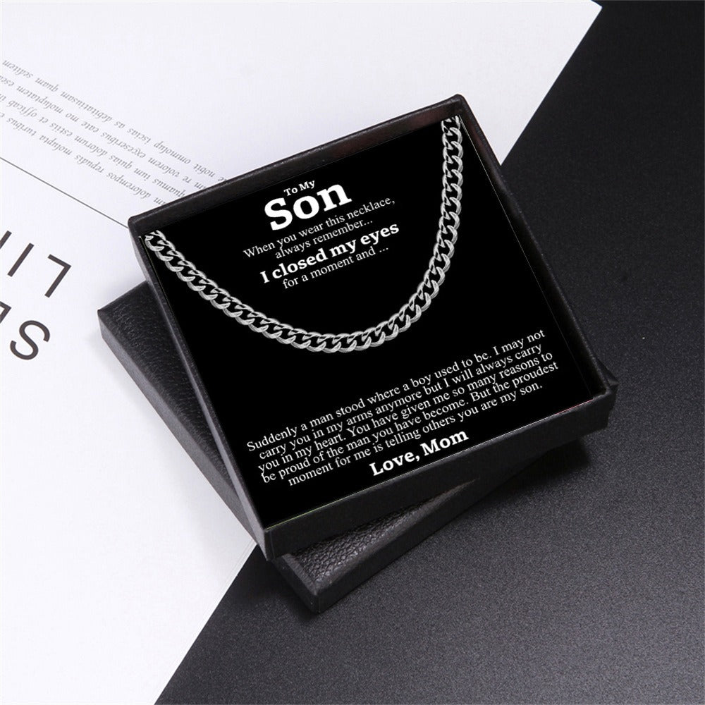 Mens titanium steel Cuban chain round polished hip-hop trendy jewelry - Free Shipping - aurelia-clothing-8955