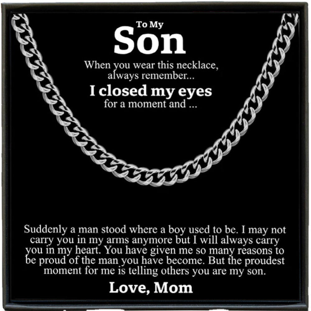 Mens titanium steel Cuban chain round polished hip-hop trendy jewelry - Free Shipping - aurelia-clothing-8955
