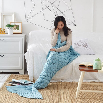 Mermaid Blankets Knitting Fish Tai-Free Shipping - aurelia-clothing-8955