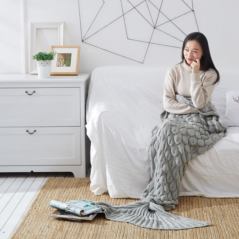 Mermaid Blankets Knitting Fish Tai-Free Shipping - aurelia-clothing-8955