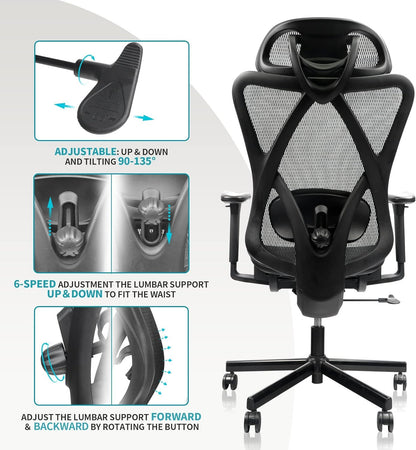 Mesh Office Chair,Ergonomic Office Chairs-Free Shipping - aurelia-clothing-8955
