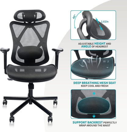 Mesh Office Chair,Ergonomic Office Chairs-Free Shipping - aurelia-clothing-8955