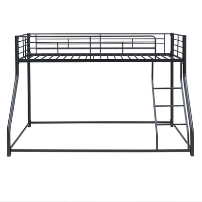 Metal Floor Bunk Bed, Twin XL over Queen, Black-Free Shipping - aurelia-clothing-8955