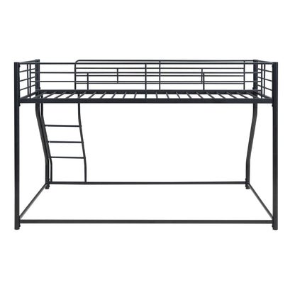 Metal Floor Bunk Bed, Twin XL over Queen, Black-Free Shipping - aurelia-clothing-8955