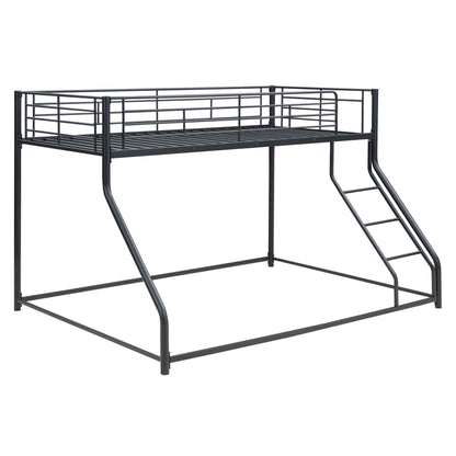 Metal Floor Bunk Bed, Twin XL over Queen, Black-Free Shipping - aurelia-clothing-8955