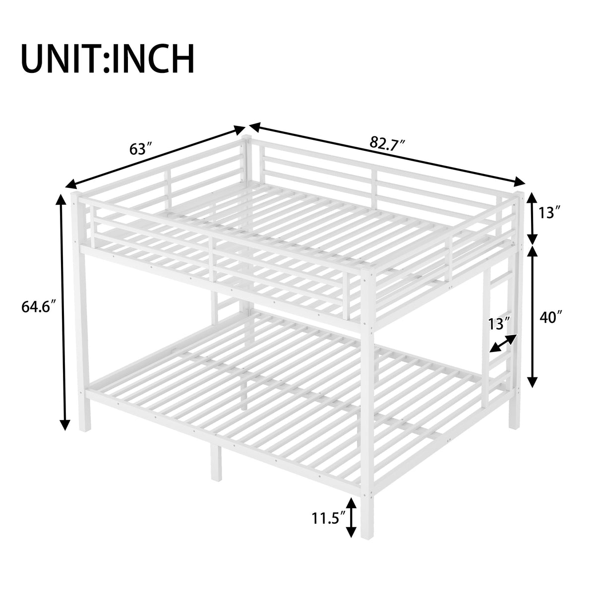 Metal Queen over Queen Bunk Bed-Free Shipping - aurelia-clothing-8955