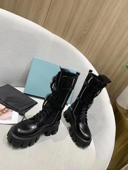 Mid Martin Boots Womens New Leather Platform Boots Bag Tactical Boots Knight Boots - Free Shipping - aurelia-clothing-8955