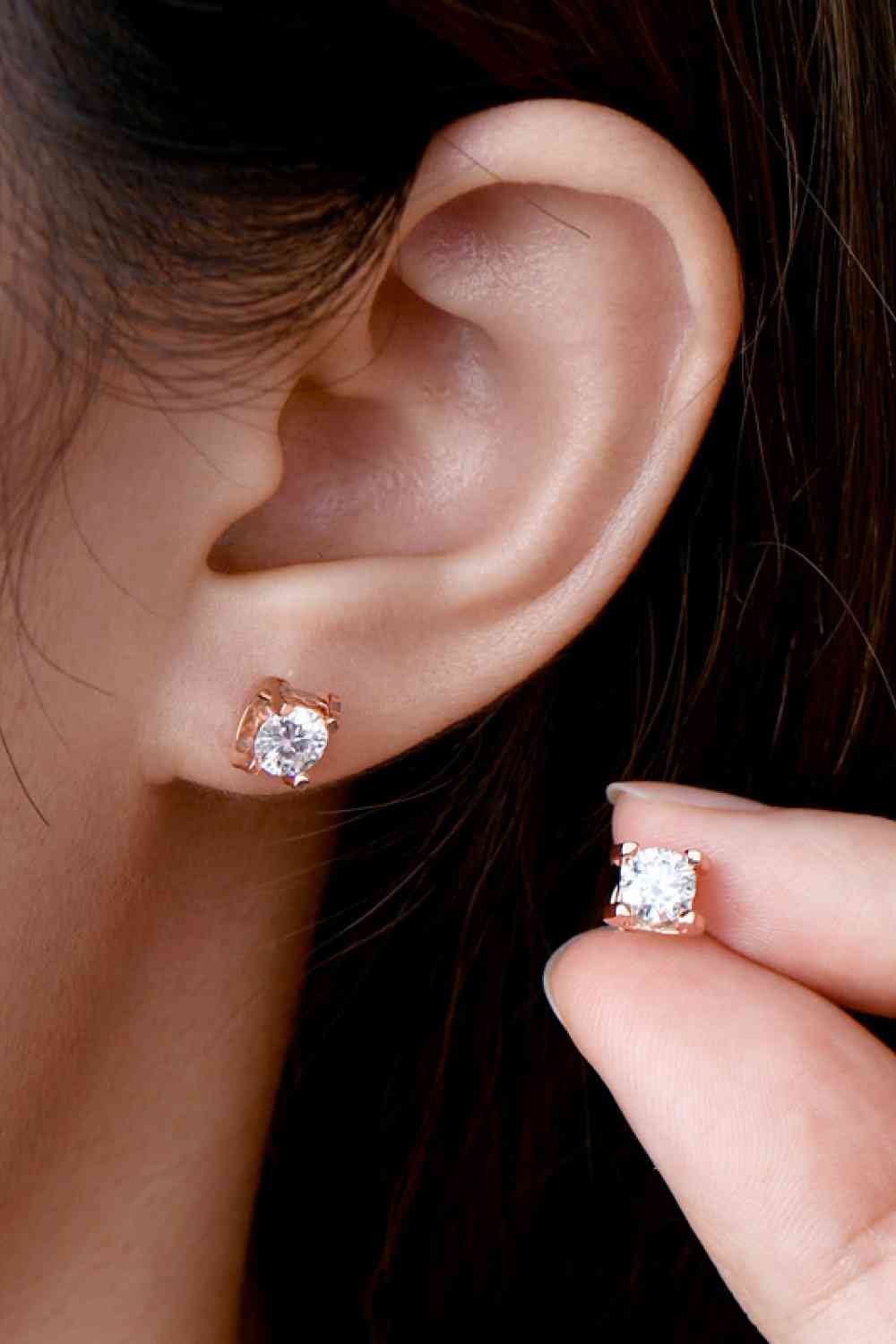 Moissanite 925 Sterling Silver Stud Earrings - aurelia-clothing-8955
