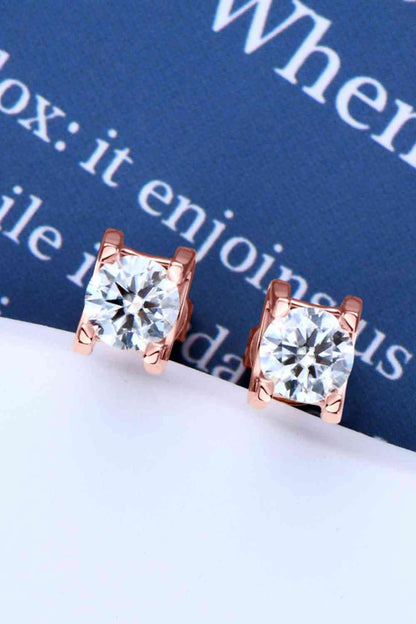 Moissanite 925 Sterling Silver Stud Earrings - aurelia-clothing-8955