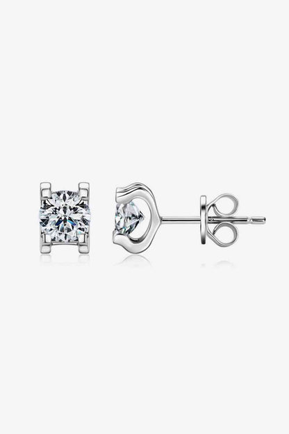 Moissanite 925 Sterling Silver Stud Earrings - aurelia-clothing-8955