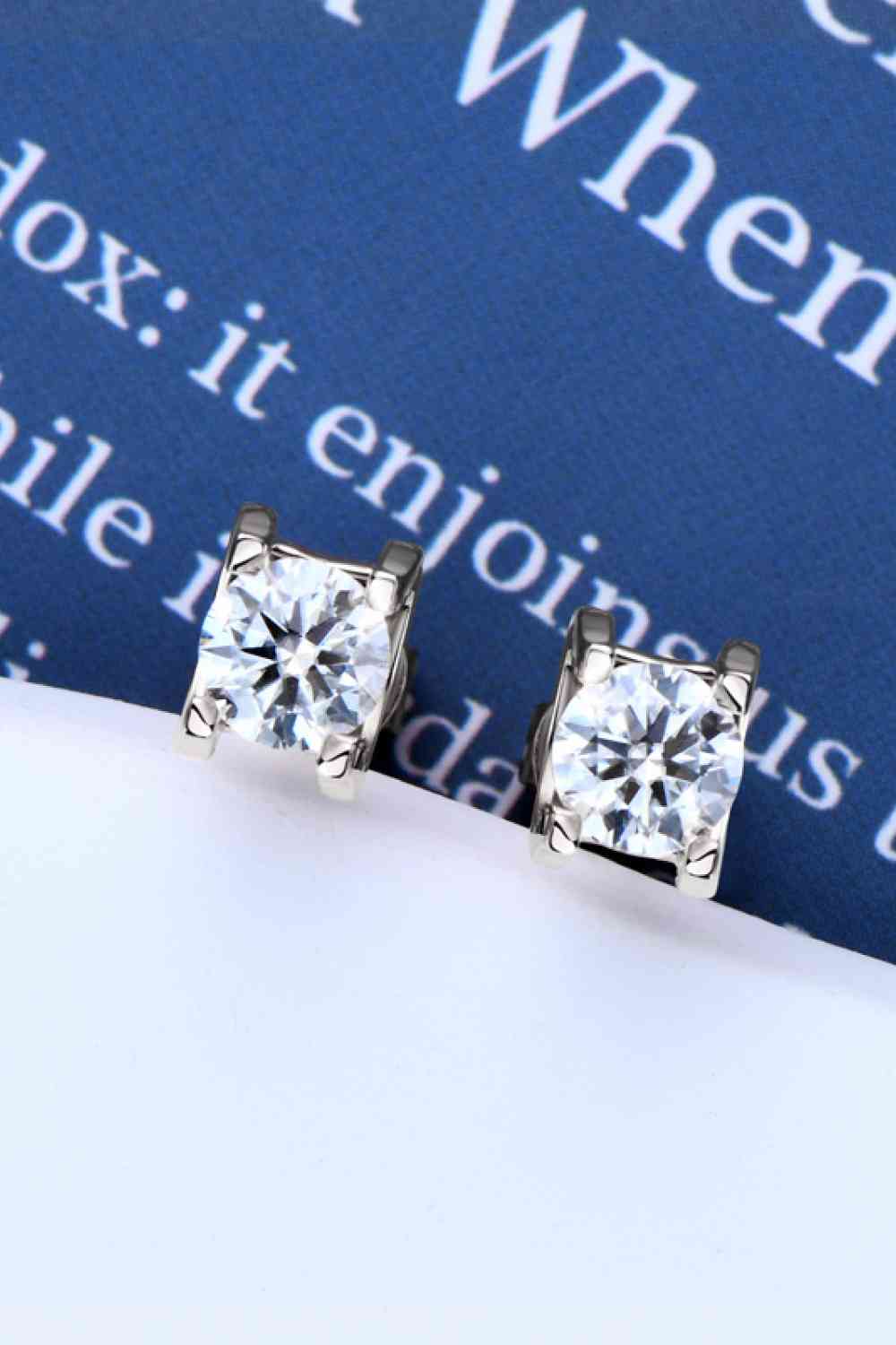 Moissanite 925 Sterling Silver Stud Earrings - aurelia-clothing-8955