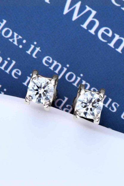 Moissanite 925 Sterling Silver Stud Earrings - aurelia-clothing-8955