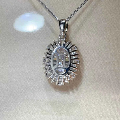 Moissanite Sterling Silver Pendant-Free Shipping - aurelia-clothing-8955