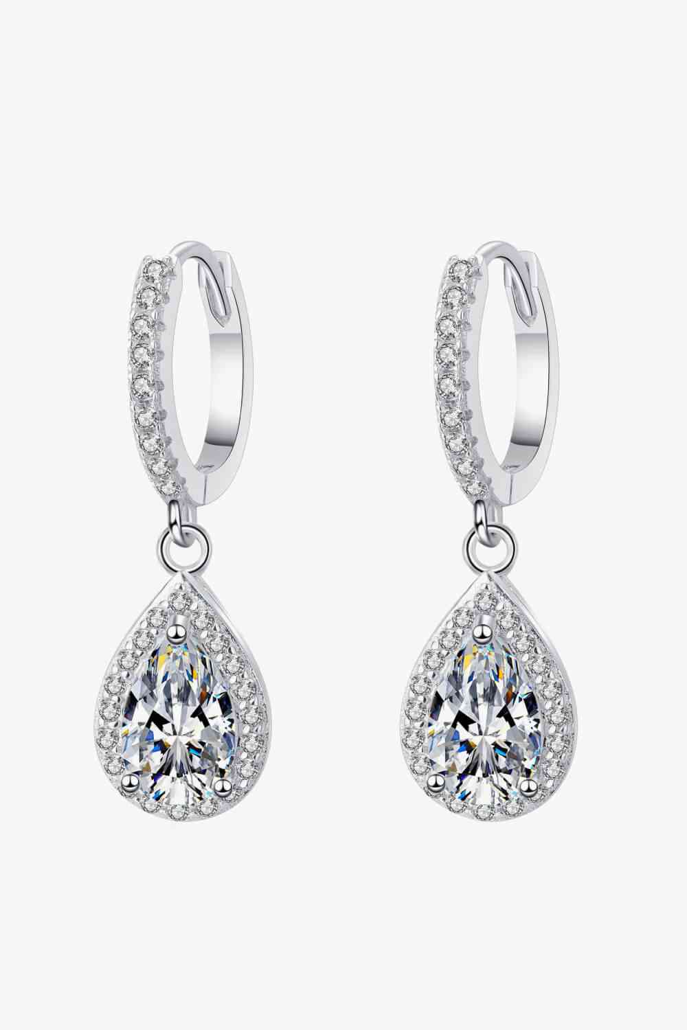 Moissanite Teardrop Earrings - aurelia-clothing-8955