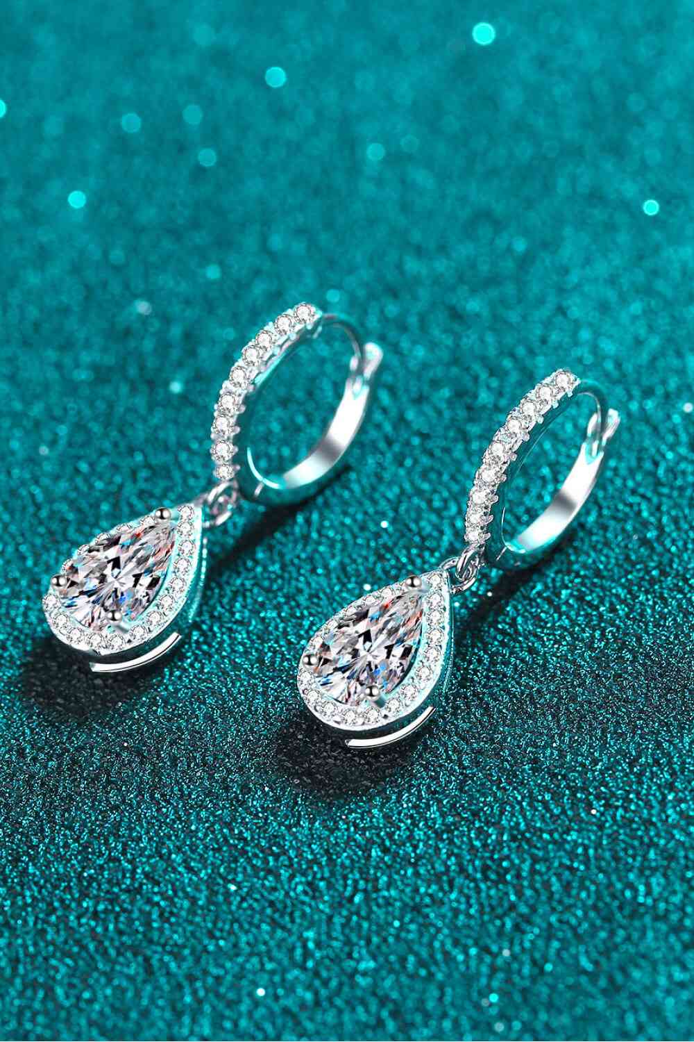 Moissanite Teardrop Earrings - aurelia-clothing-8955