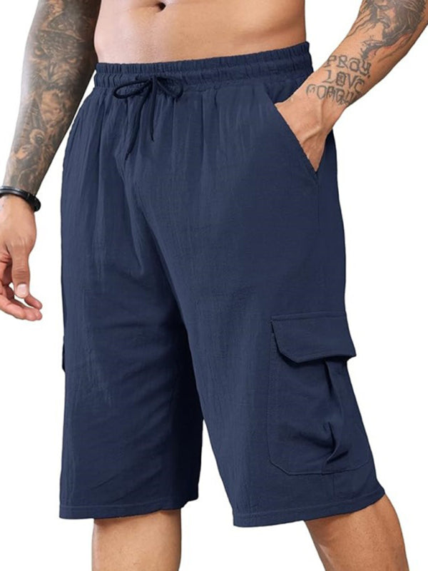Multi-Pocket Drawstring Mens Beach Overalls - Free Shipping - aurelia-clothing-8955