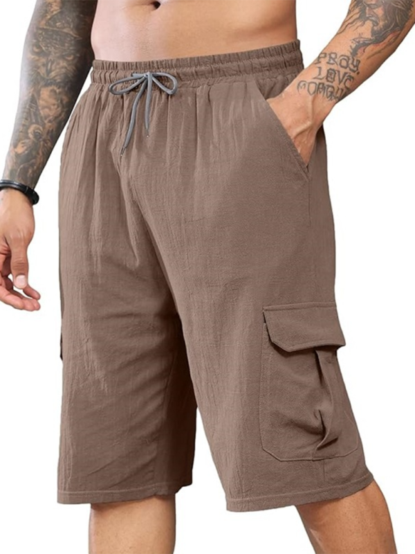 Multi-Pocket Drawstring Mens Beach Overalls - Free Shipping - aurelia-clothing-8955