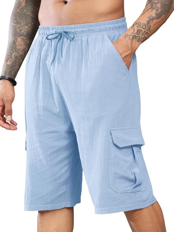 Multi-Pocket Drawstring Mens Beach Overalls - Free Shipping - aurelia-clothing-8955