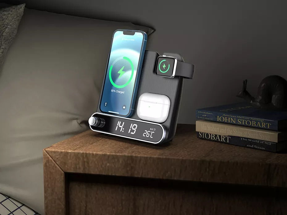 Multi functional clock wireless charging watch earphone wireless charging thermometer wireless charging 15W wireless charging - Free Shipping - aurelia-clothing-8955