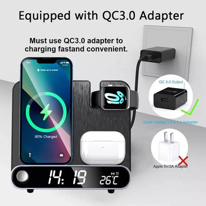 Multi functional clock wireless charging watch earphone wireless charging thermometer wireless charging 15W wireless charging - Free Shipping - aurelia-clothing-8955