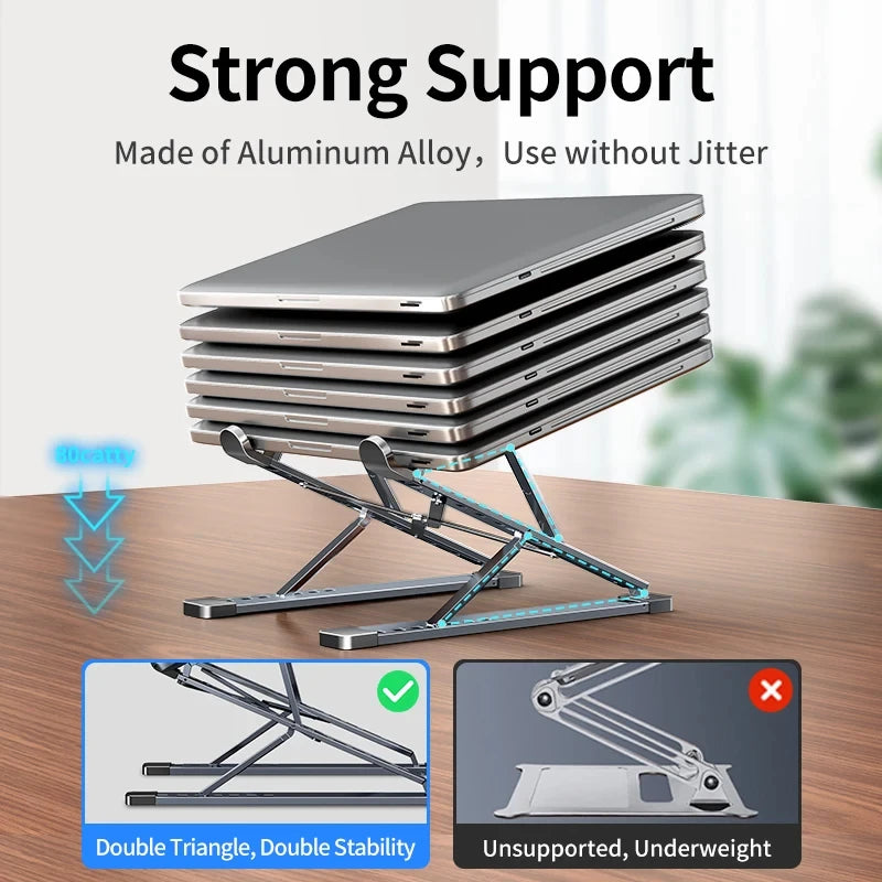 N8 Laptop Stand Adjustable Aluminum Desktop Cooling Pad for Macbook Notebook Bracket Support Foldable Portable Laptop Holder - Free Shipping - aurelia-clothing-8955