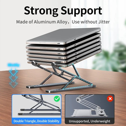N8 Laptop Stand Adjustable Aluminum Desktop Cooling Pad for Macbook Notebook Bracket Support Foldable Portable Laptop Holder - Free Shipping - aurelia-clothing-8955