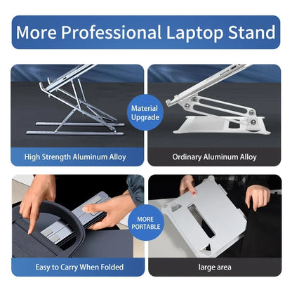 N8 Laptop Stand Adjustable Aluminum Desktop Cooling Pad for Macbook Notebook Bracket Support Foldable Portable Laptop Holder - Free Shipping - aurelia-clothing-8955